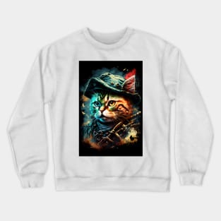 Pirate Cat Painting Crewneck Sweatshirt